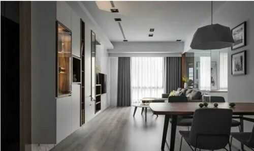 Đánh giá cao kết xuất trang trí sàn gỗ màu xám- phong cách công nghiệp